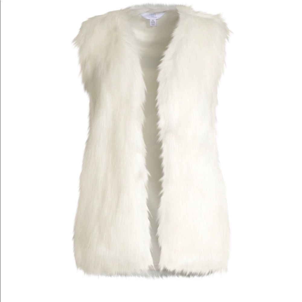 White Faux Fur Vest